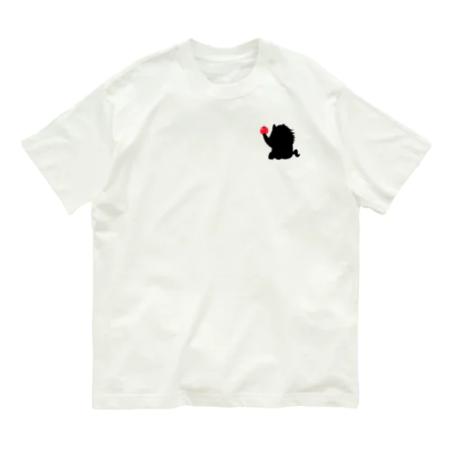 【春・夏用】体育座りするお馬『アナ５３』ver黒シルエット Organic Cotton T-Shirt