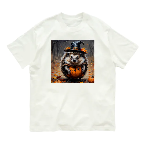 ハロウィンの仮装をしているハリネズミ Organic Cotton T-Shirt