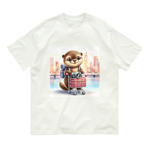 世界を旅するカワウソくん オーガニックコットンTシャツ