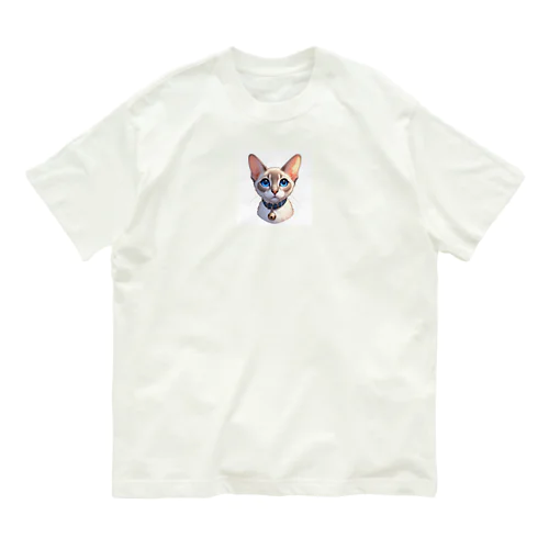 猫のグッズ（モデル:短毛のラグドール） オーガニックコットンTシャツ