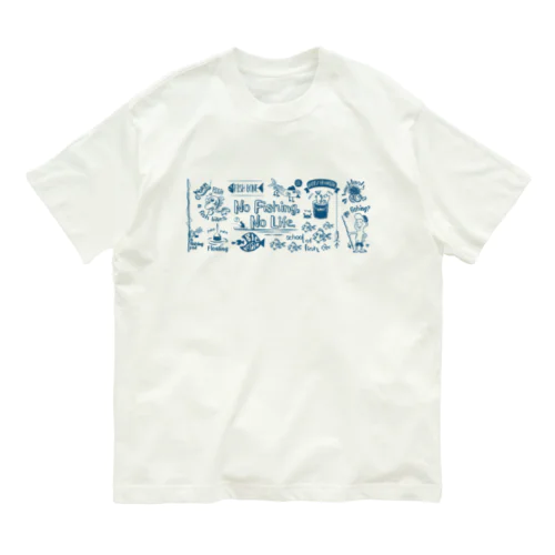 釣りが好きなんです_横描き オーガニックコットンTシャツ