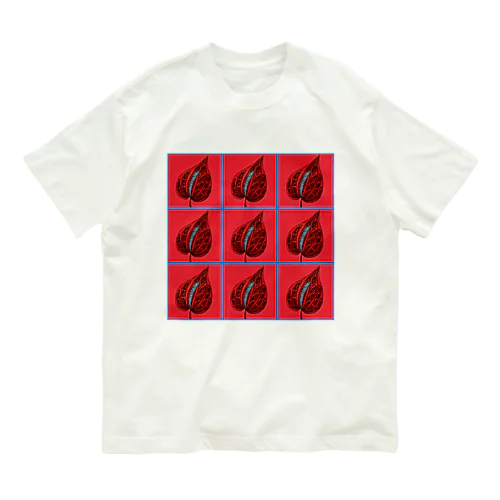 大紅団扇。(赤) オーガニックコットンTシャツ