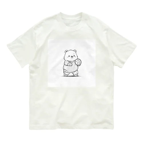 かわいいクマ オーガニックコットンTシャツ