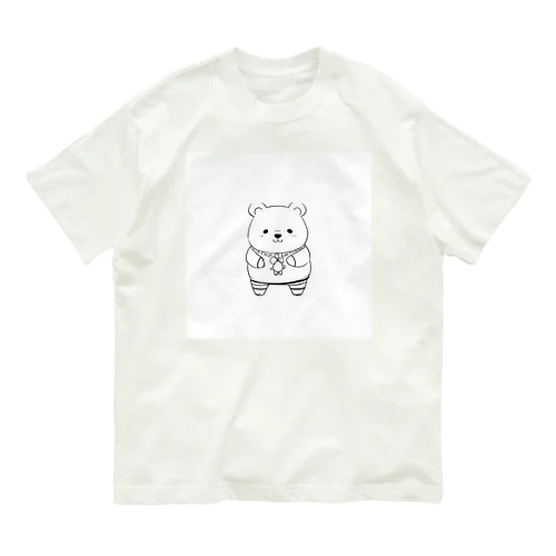 かわいいクマ オーガニックコットンTシャツ