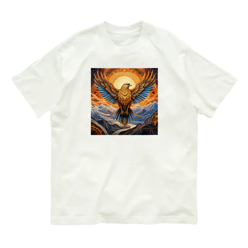 神々しい鷹・シンボルマーク2 オーガニックコットンTシャツ
