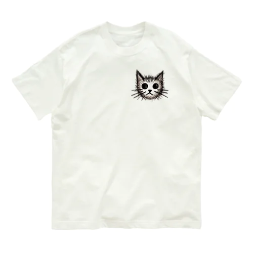 ねこ落書き オーガニックコットンTシャツ