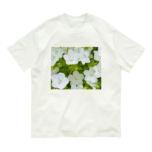 癒しの白いネモフィラ Organic Cotton T-Shirt