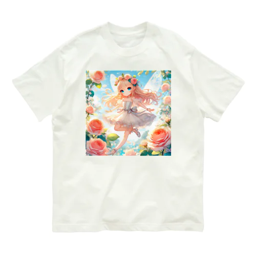 薔薇と妖精 オーガニックコットンTシャツ