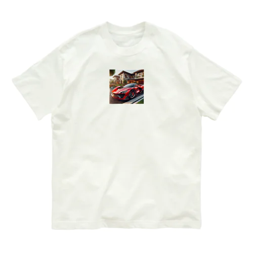 かっこいい赤いスポーツカー オーガニックコットンTシャツ