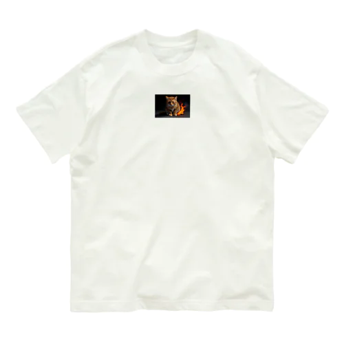 炎の守護者「炎タイプの猫」 Organic Cotton T-Shirt