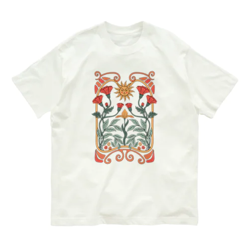 太陽とフラワー Organic Cotton T-Shirt