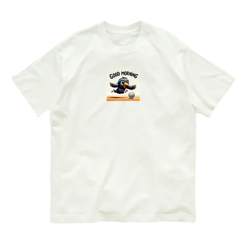 地元で見かけたバレーボールカラス！ Organic Cotton T-Shirt