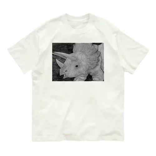 トリケラトプス　モノクロ Organic Cotton T-Shirt