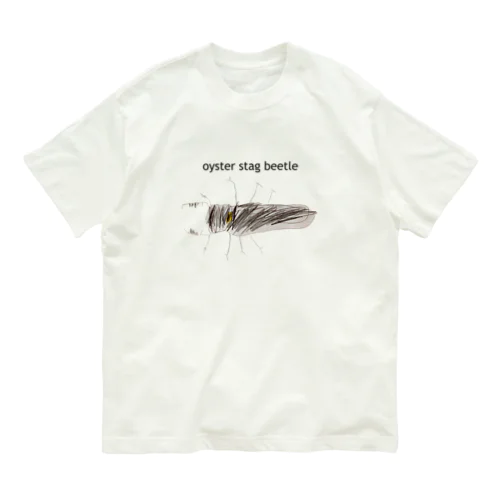 oyster stag beetle オーガニックコットンTシャツ