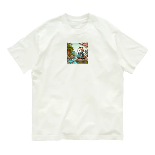 ほのぼの猫と鯉 Organic Cotton T-Shirt