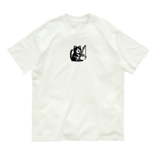 釣り猫 オーガニックコットンTシャツ