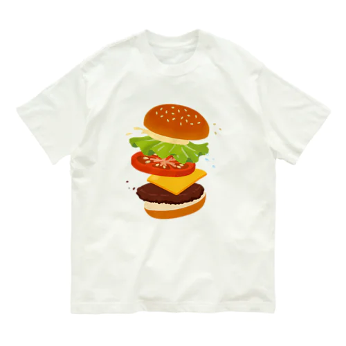 フレッシュなハンバーガー オーガニックコットンTシャツ