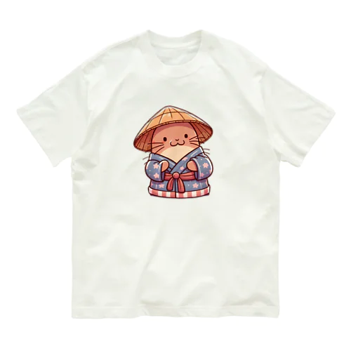 和みのカワウソ：伝統衣装でこんにちは Organic Cotton T-Shirt