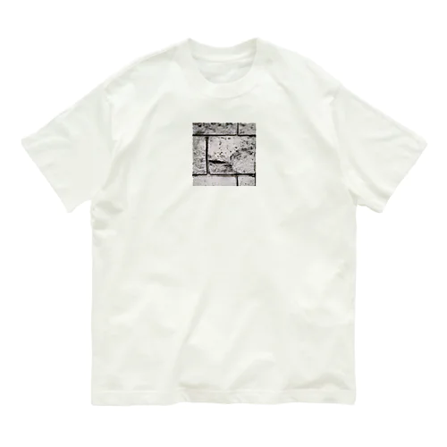 白いブロック オーガニックコットンTシャツ