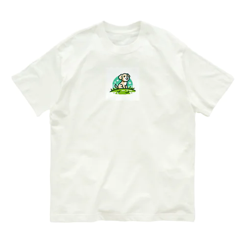 かわいらしい犬 オーガニックコットンTシャツ