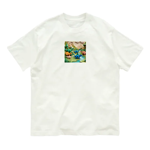 折り紙でザウルス オーガニックコットンTシャツ