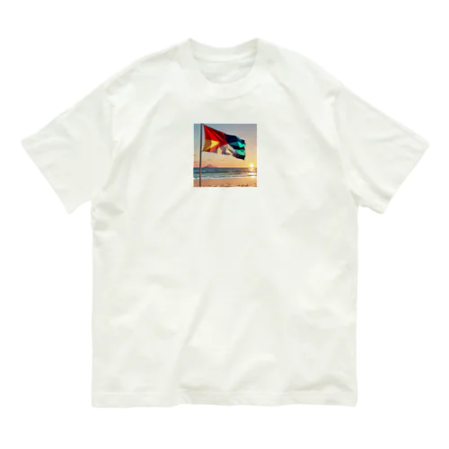 風になびくビーチフラッグ Organic Cotton T-Shirt