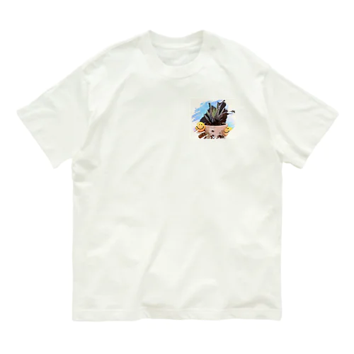 ハオルチア&スマイリー オーガニックコットンTシャツ