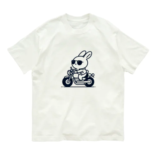 バイクに乗ったうさぎ Organic Cotton T-Shirt