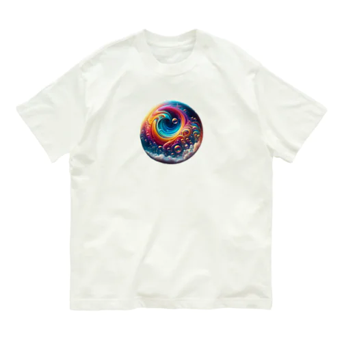 ふわり舞う色とりどりのシャボン玉 Organic Cotton T-Shirt