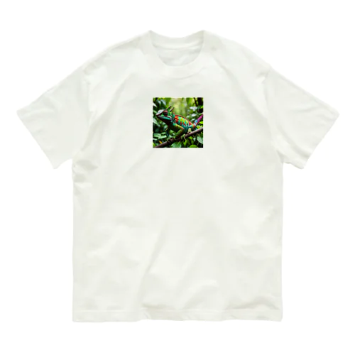 色彩豊かなカメレオンのジャングルの姿 Organic Cotton T-Shirt