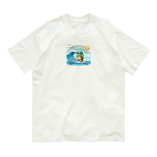 かめっち波乗りサーフィン Organic Cotton T-Shirt