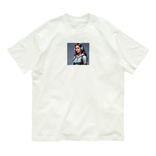 美女 オーガニックコットンTシャツ