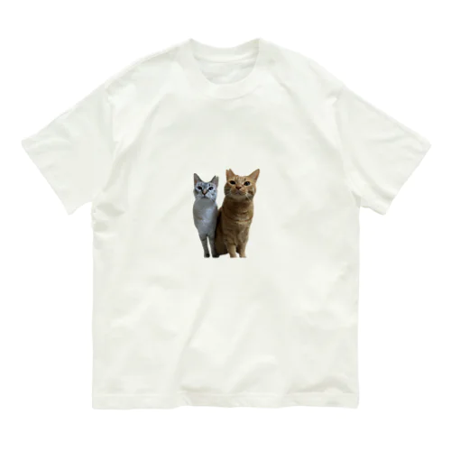 茶トラとシャムトラ　兄妹猫 Organic Cotton T-Shirt