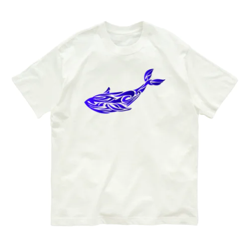 トライバルクジラ オーガニックコットンTシャツ