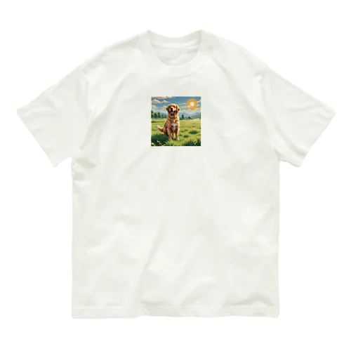 ドット絵のゴールデンレトリバー Organic Cotton T-Shirt