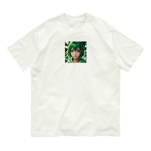 可愛らしいアニメキャラクターが描かれた美少女イラスト Organic Cotton T-Shirt