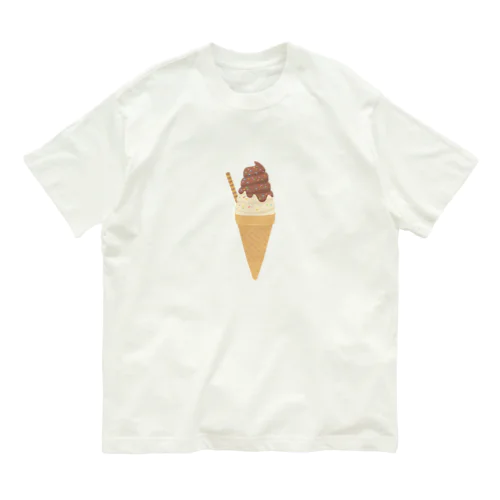 チョコレートサンデーソフトクリーム Organic Cotton T-Shirt