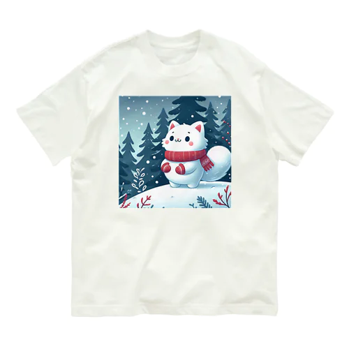 雪ねこ オーガニックコットンTシャツ