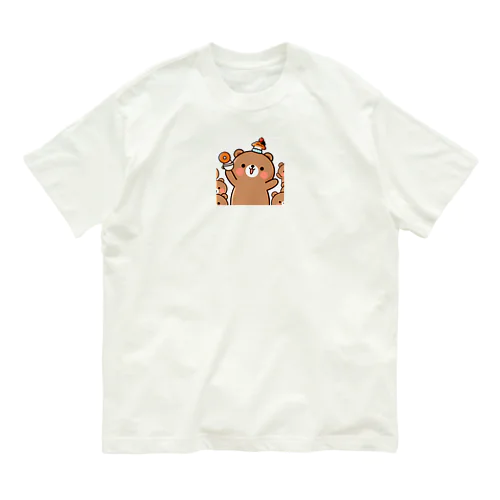 熊のキャラクターグッズ オーガニックコットンTシャツ