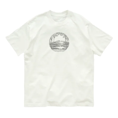 川の畔　ラインアート Organic Cotton T-Shirt