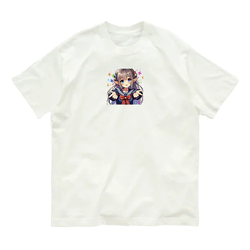 エルフ　美少女　セーラー服　アイドル Organic Cotton T-Shirt