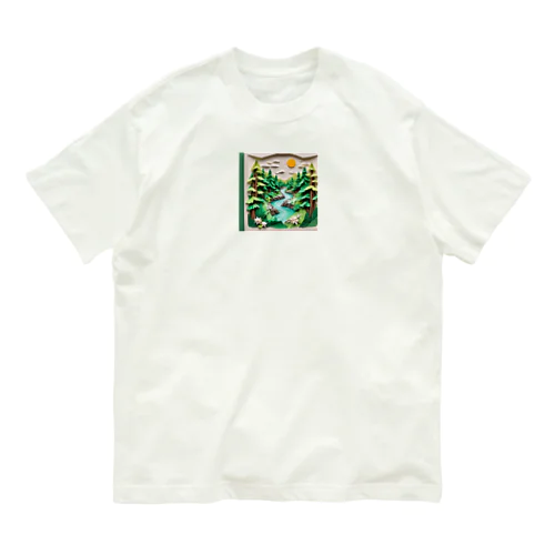 折り紙アート　森林 オーガニックコットンTシャツ