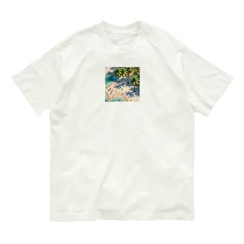 パームツリー沿い　ビーチ Organic Cotton T-Shirt