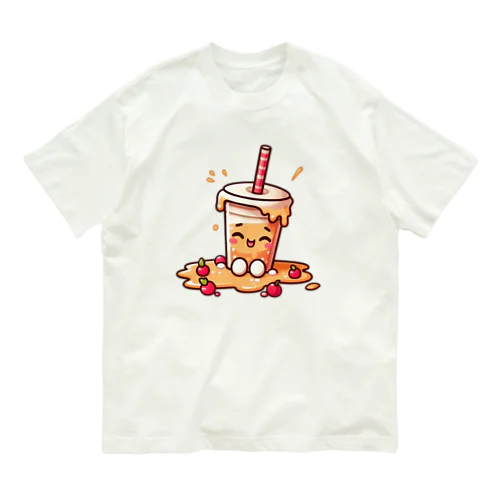 ひんやりドリンクこぼれました(笑) オーガニックコットンTシャツ