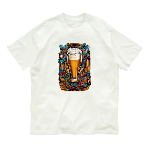 生ビール　デザインTシャツ　アート　グラフィック Organic Cotton T-Shirt