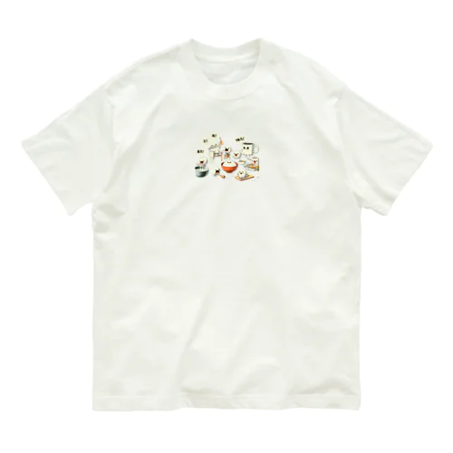 にぎやか！朝食タイム オーガニックコットンTシャツ