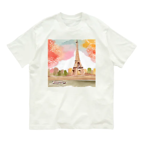 paris spring オーガニックコットンTシャツ