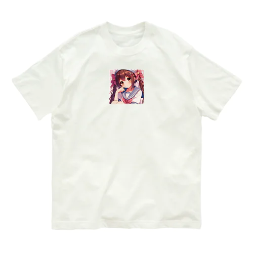 ツインテール　おさげ　セーラー服　おんなのこ Organic Cotton T-Shirt