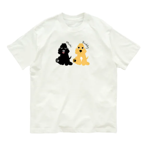 MoshiとBuddy【パピコバージョン】 オーガニックコットンTシャツ