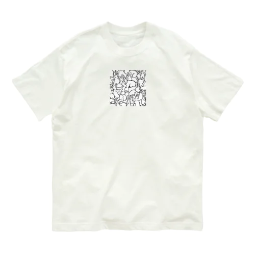 下手くそなウサギがいっぱい オーガニックコットンTシャツ